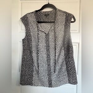 Talbots Black and White Dotted Blouse